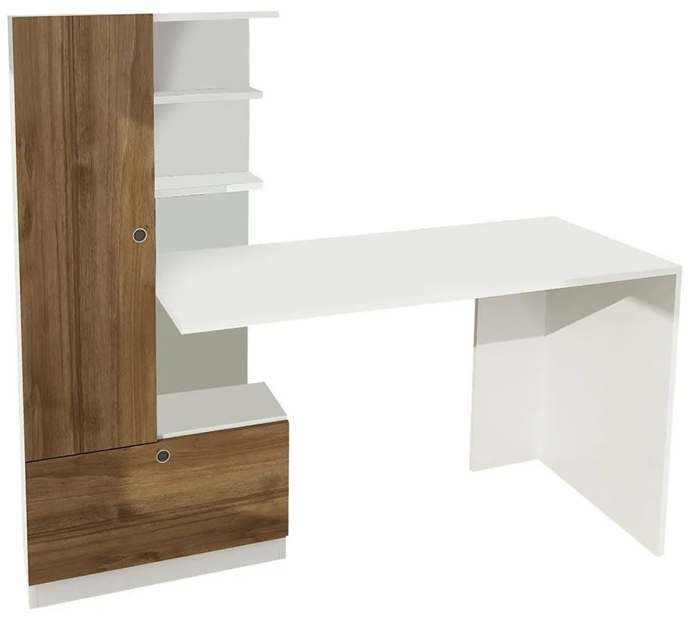 Γραφείο Domingos 756FRN3808 149,5x61,8x120cm White-Walnut