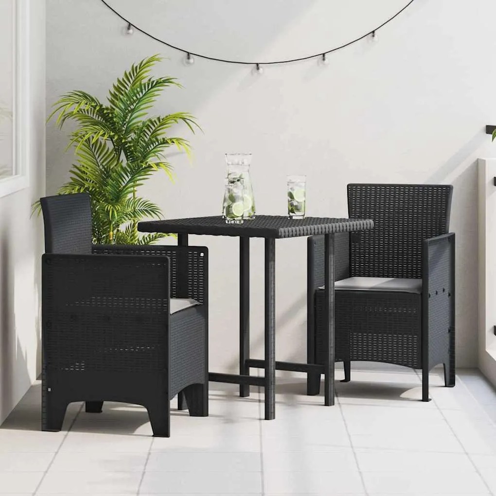 vidaXL Καρέκλα Κήπου 2 pcs Ανθρακί 53 x 49 x 85 εκ. PP