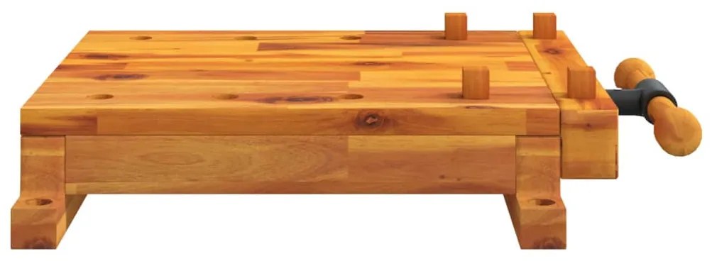 vidaXL Επιφάνεια Πάγκου Εργ. με Μέγγενη 52x44x9,5εκ Μασίφ Ξύλο Ακακίας