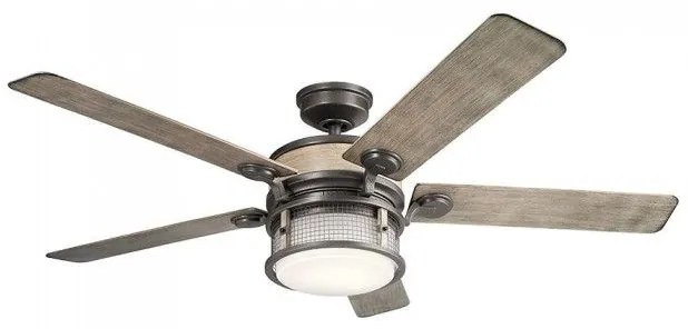 Ανεμιστήρας Οροφής 64,3W IP44 Φωτιστικό LED 10W Γκρι-Μαύρο Τηλεχειριστήριο Ahrendale KLF-AHRENDALE-60-AVI Elstead Lighting KLF-AHRENDALE-60-AVI Γκρι