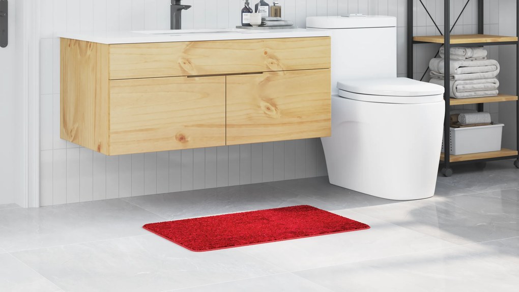 vidaXL Πατάκι μπάνιου Κόκκινο 50 x 80 cm Πολυπροπυλένιο