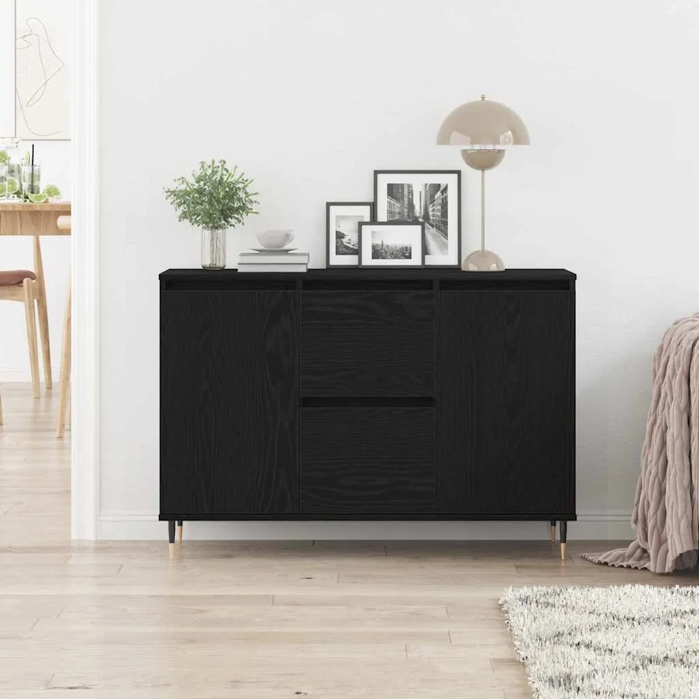 vidaXL Πλαϊνό γραφείο Μαύρη δρυς 101.5 x 35 x 70 εκ Επεξεργασμένο ξύλο