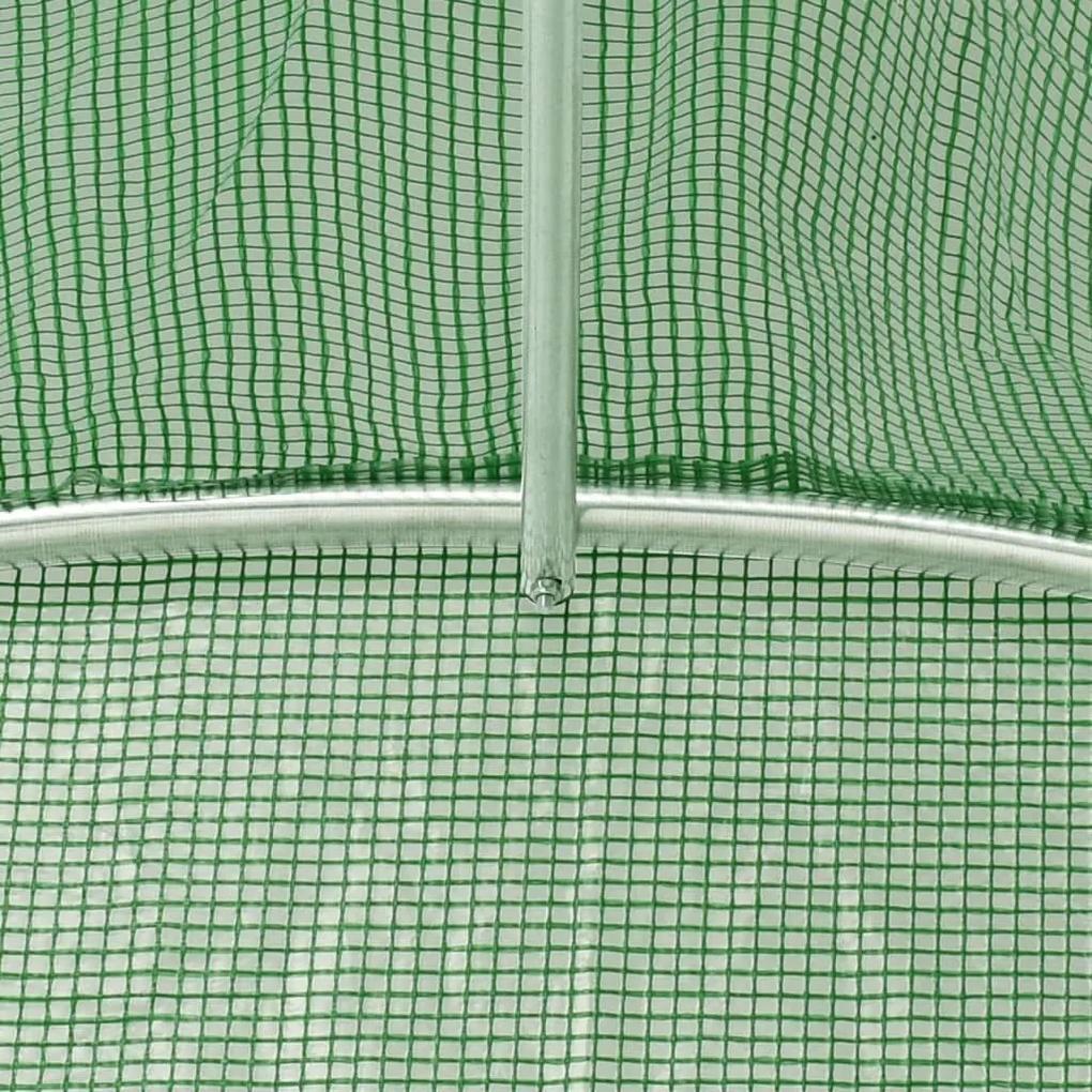 Θερμοκήπιο Πράσινο 28 μ² 14 x 2 x 2 μ. με Ατσάλινο Πλαίσιο - Πράσινο