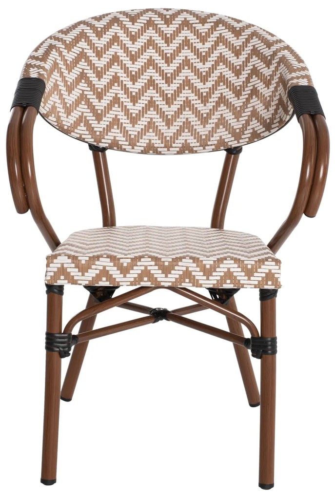 Πολυθρόνα Bamboo Look Καφέ-Λευκό 56,5x56,5x82 Εκ.