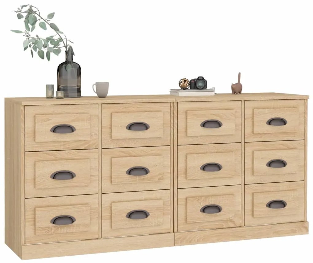 vidaXL Ντουλάπι 2 τεμ. Sonoma Δρυς από Επεξεργασμένο Ξύλο