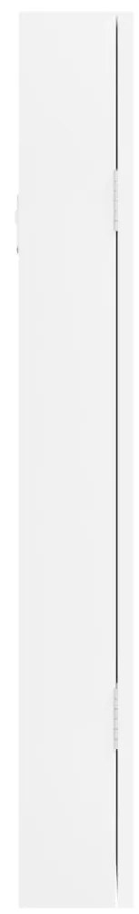 vidaXL Έπιπλο Κοσμημάτων με Καθρέφτη Επιτοίχιο Λευκό 30 x 8,5 x 67 εκ.