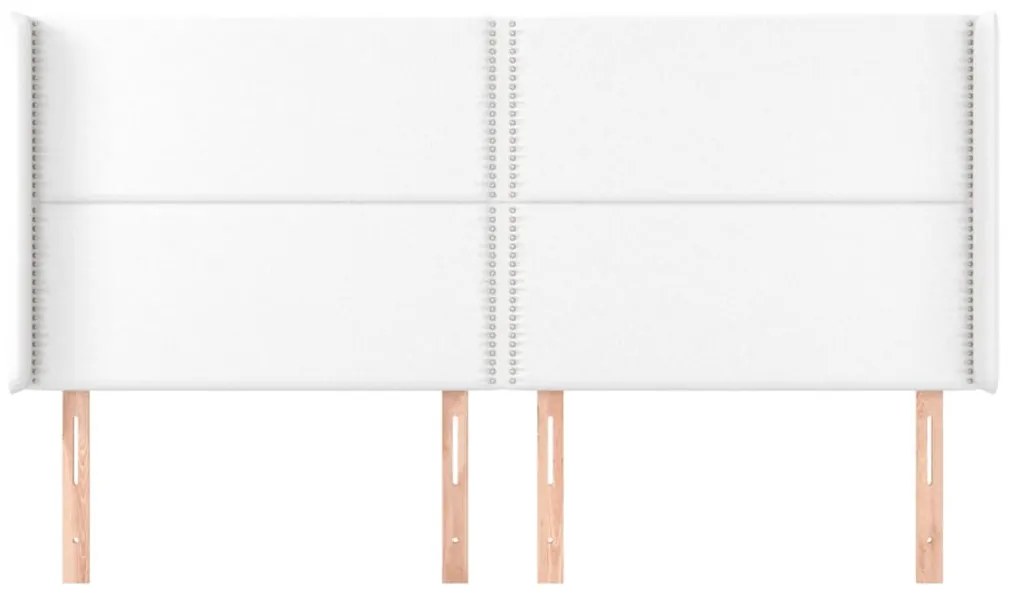 Κεφαλάρι με Πτερύγια Λευκό 183x16x118/128 εκ. Συνθετικό Δέρμα 3119543
