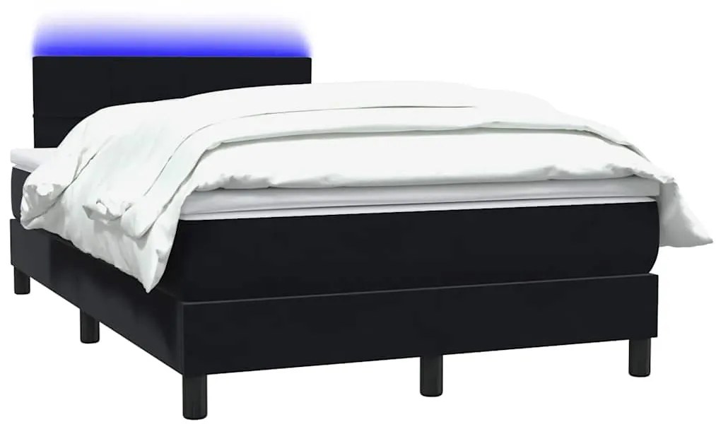 vidaXL Box Spring Κρεβάτι με στρώμα Μαύρο 120x220 cm Βελούδινο