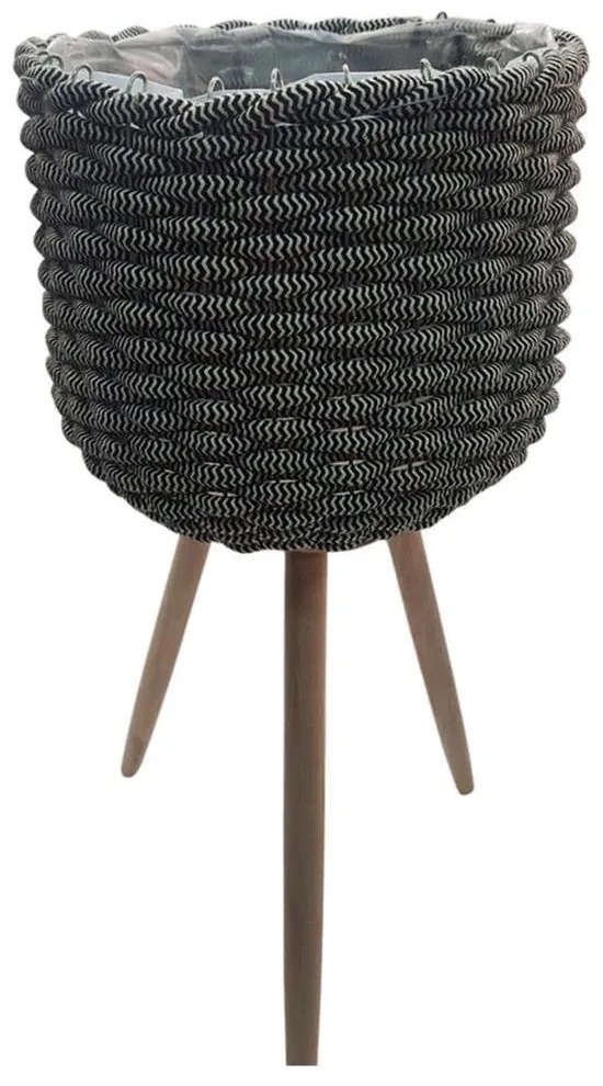 Κασπώ Σε Τρίποδο 00.06.61176 Με Νάιλον 23x24,5x58cm Black-White Mat