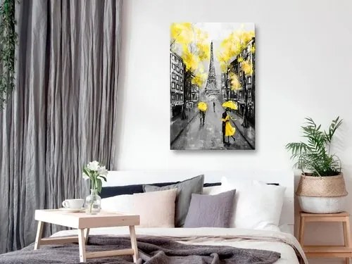 Πίνακας - Paris Rendez-Vous (1 Part) Vertical Yellow - 40x60