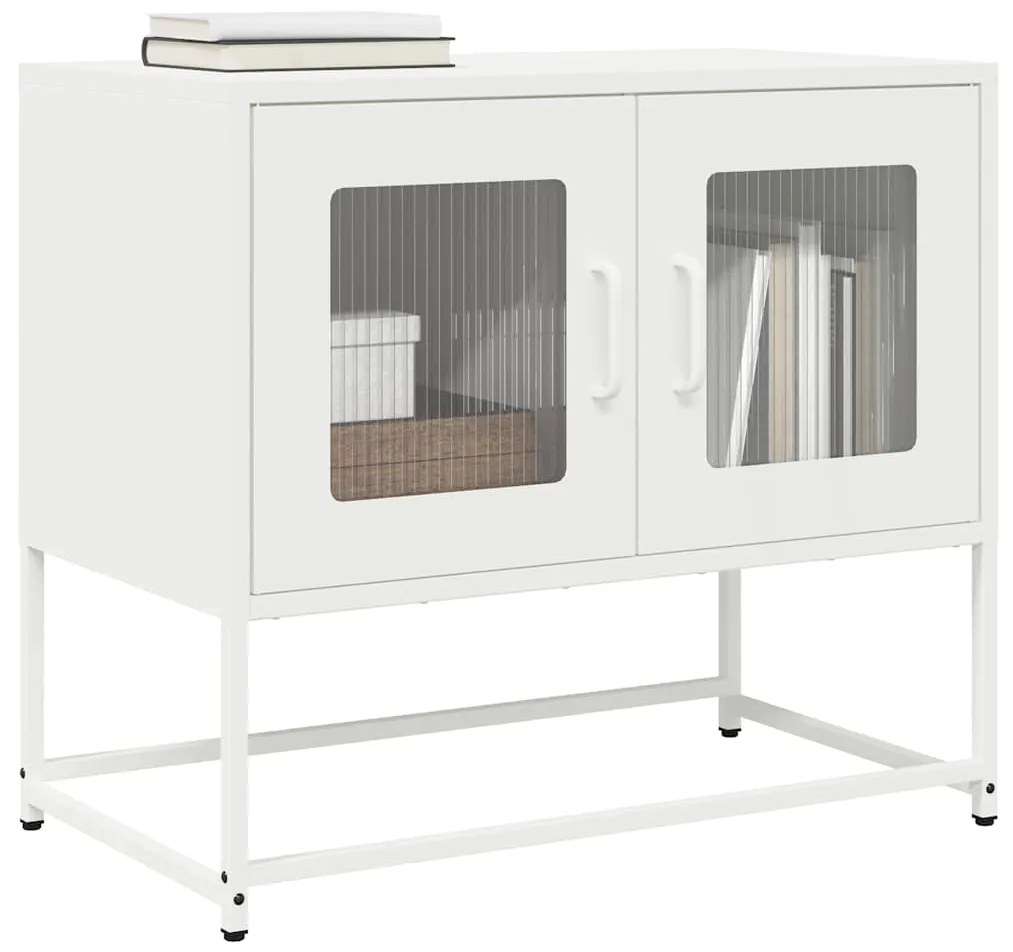 ντουλάπι τηλεόρασης vidaXL Λευκό 68x39x60,5cm από χάλυβα ψυχρής έλασης