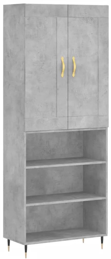 vidaXL Ντουλάπι Γκρι Σκυροδέματος 69,5x34x180 εκ. Επεξεργασμένο Ξύλο