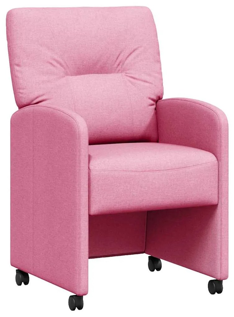 vidaXL Καρέκλες Φαγητού με Ρόδες 2 pcs Ροζ 57 x 67 x 95 εκ ύφασμα