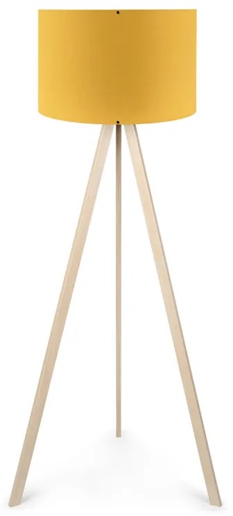 Φωτιστικό δαπέδου Rosling Megapap Mdf/ύφασμα Pvc χρώμα φυσικό/κροκί 38x21x140εκ.-GP029-0001,4