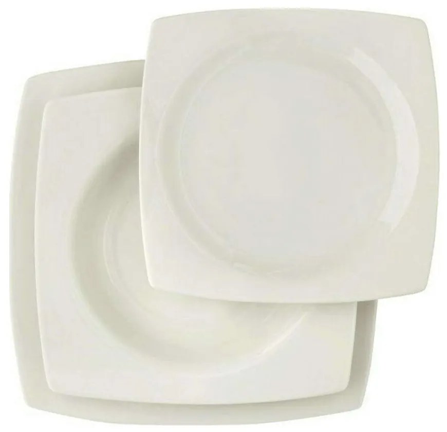 Σερβίτσιο Πιάτα Φαγητού Quadro (Σετ 72Τμχ) 55.000.30 White Cryspo Trio 72 τμχ Porcelain