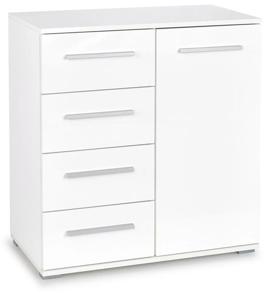 Σιφονιέρα Houston A101, Γυαλιστερό λευκό, Άσπρο, Με συρτάρια και ντουλάπια, Αριθμός συρταριών: 4, 82x77x40cm, 36 kg | Epipla1.gr