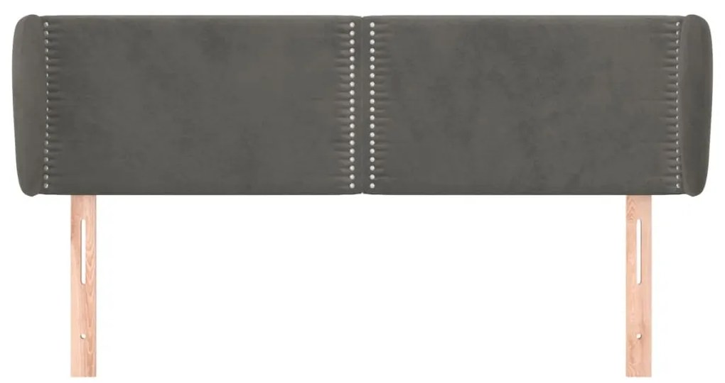 Κεφαλάρι με Πτερύγια Σκούρο Γκρι 147x23x78/88 εκ. Βελούδινο 3117053