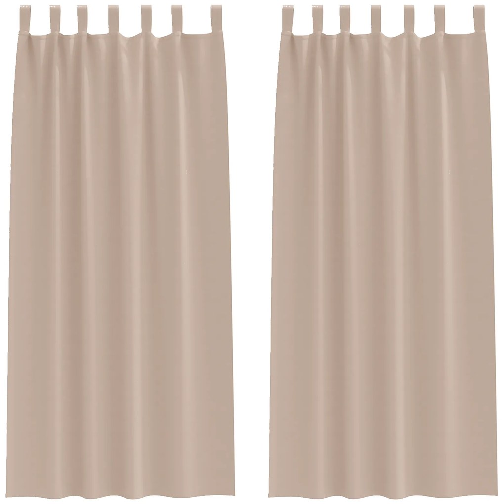 vidaXL Κουρτίνες με κουρτίνες 2 pcs Taupe 245 x 140 εκ. Πολυεστέρας