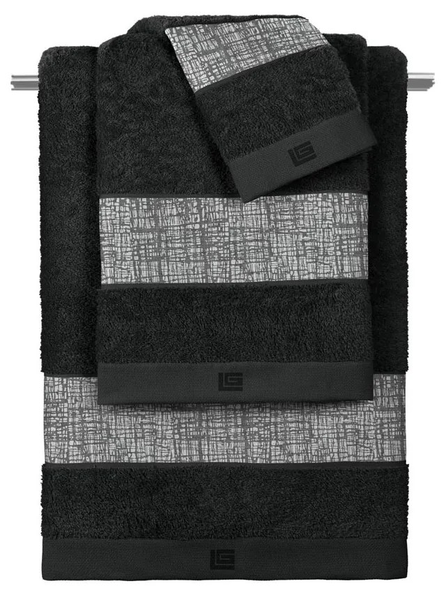 Πετσέτες Μπάνιου (Σετ 3τμχ) Guy Laroche Valley Silver - Black 500gsm