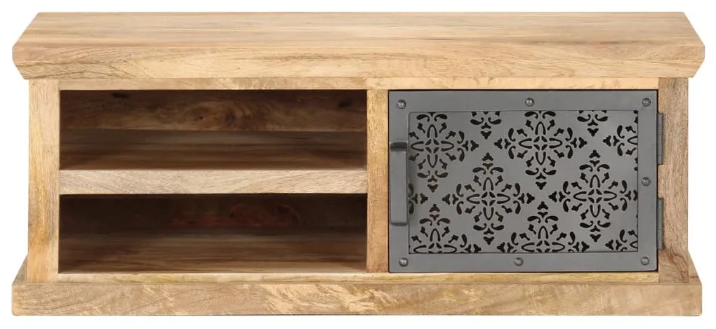 vidaXL Τραπεζάκι Σαλονιού με Πόρτα 90 x 50 x 35 εκ. από Μασίφ Ξύλο Μάνγκο