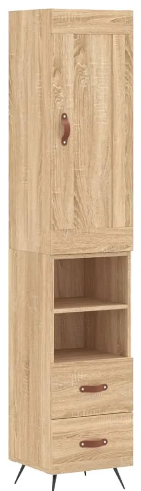 vidaXL Μπουφές Sonoma δρυς 34,5 x 34 x 180 εκ. από Επεξεργασμένο Ξύλο