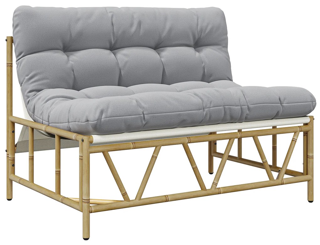vidaXL Κήπος Καρέκλα με Μαξιλάρι Γκρι 110 x 80 x 71 cm Ατσάλι