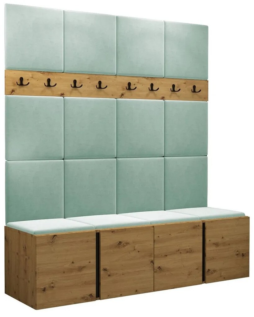 Σετ διαδρόμου Hartford 268, 186x168x46cm, 27 kg, Artisan δρυς, Πλαστικοποιημένη μοριοσανίδα, Ταπισερί, Εντοιχισμένη, Τοίχου | Epipla1.gr