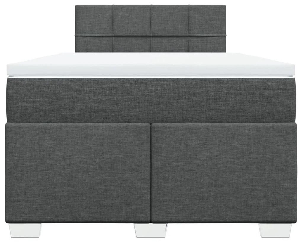 vidaXL Κρεβάτι Boxspring με Στρώμα Σκούρο Γκρι 120x190 εκ Υφασμάτινο