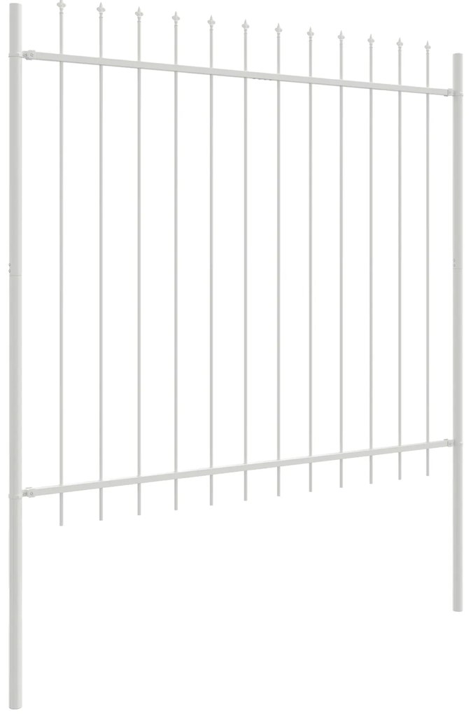 vidaXL Φράκτης Κήπου με Ακίδες - Λευκός, 15.3 x 1.5 m, Φτιαγμένος από Χάλυβα