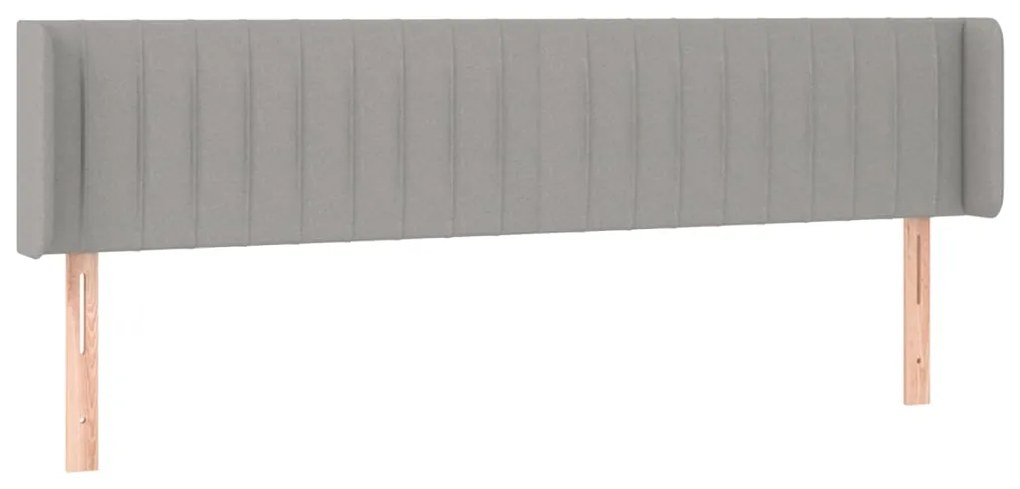 vidaXL Κεφαλάρι Κρεβατιού LED Ανοιχτό Γκρι 203x16x78/88 εκ. Υφασμάτινο