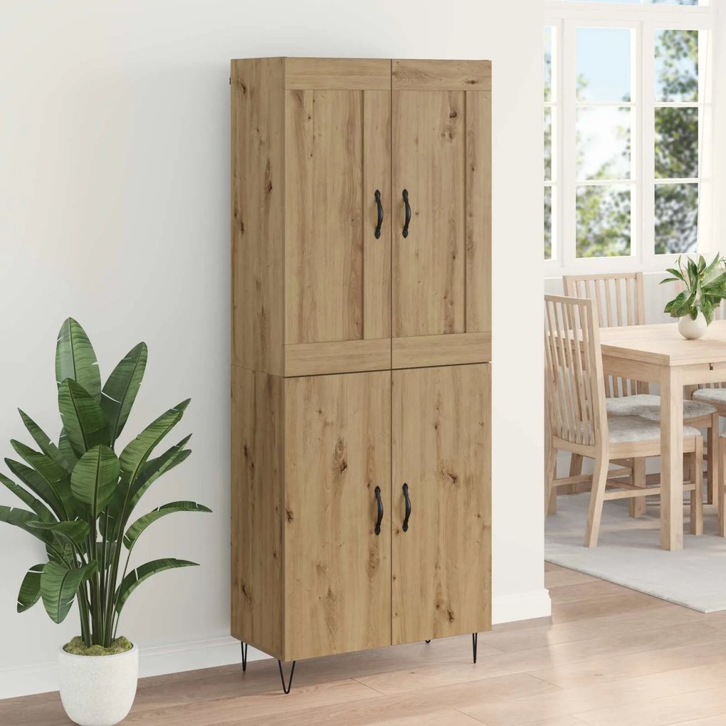 vidaXL Highboard Artisan Oak 69,5 x 34 x 180 εκ. Επεξεργασμένο ξύλο