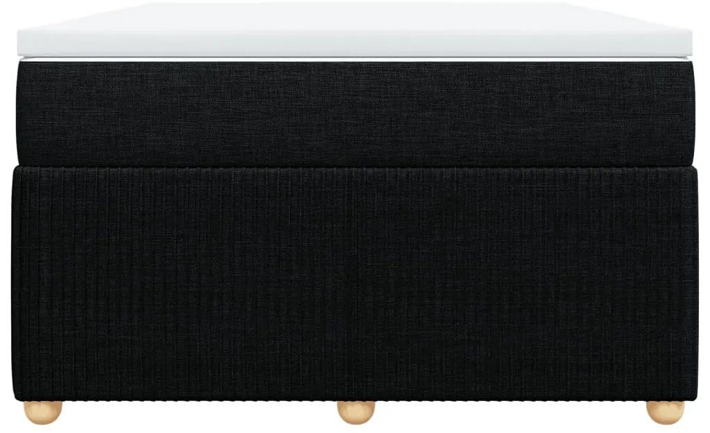 vidaXL Κρεβάτι Boxspring με Στρώμα Μαύρο 120x190 εκ. Υφασμάτινο