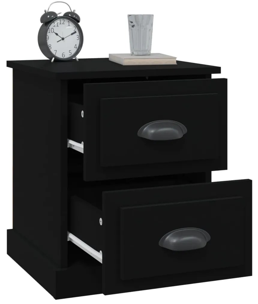 vidaXL Κομοδίνο Μαύρο 39 x 39 x 47,5 εκ. από Επεξεργασμένο Ξύλο