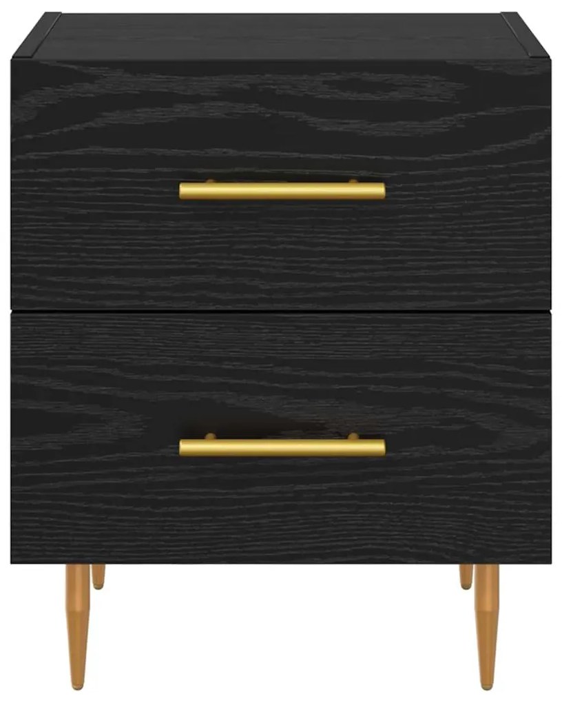 vidaXL Κομοδίνο Μαύρη Οξυά 40 x 35 x 47,5 εκ Επεξεργασμένο ξύλο
