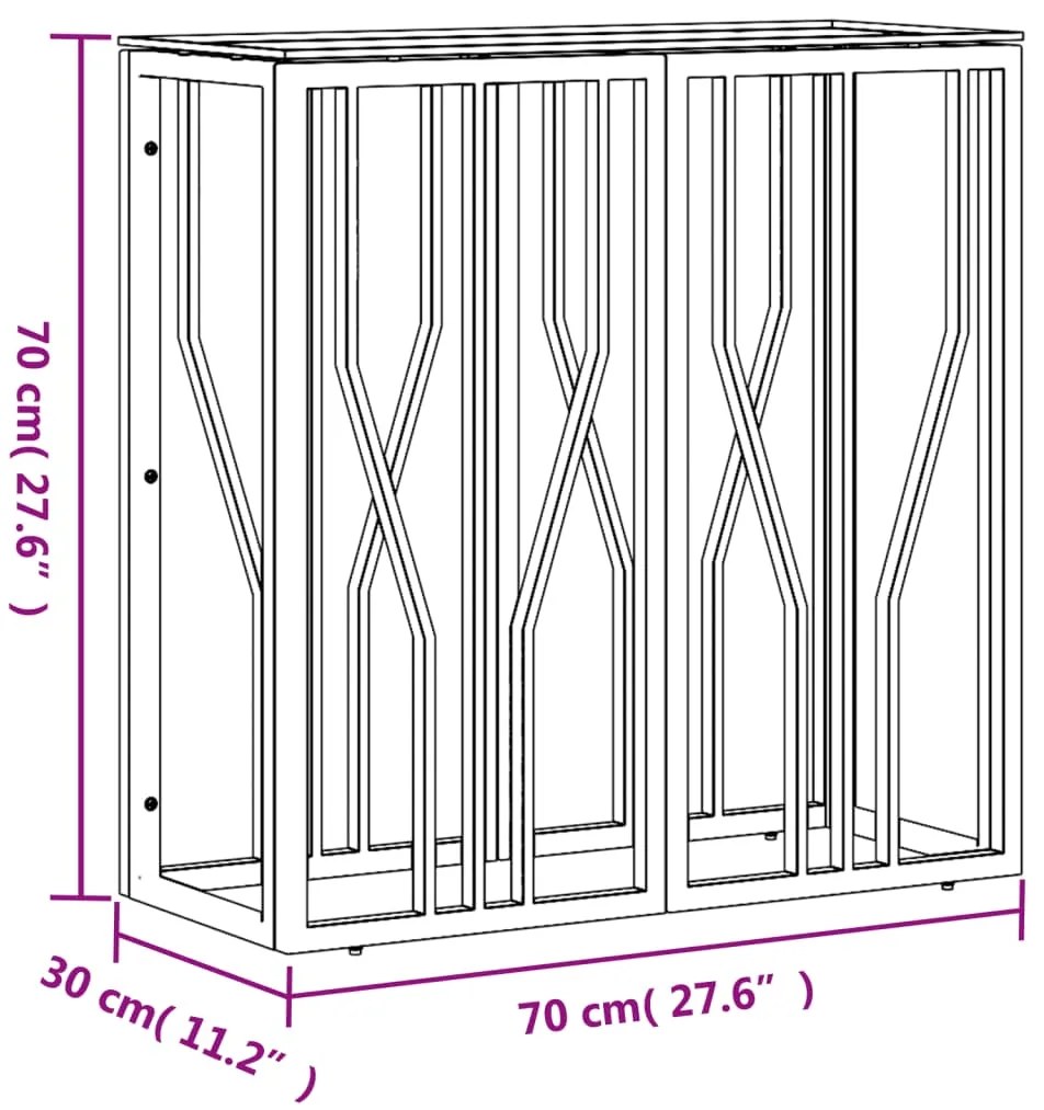 Τραπέζι Κονσόλα Ασημί 70x30x70 εκ. Ανοξείδωτο Ατσάλι και Γυαλί - Ασήμι