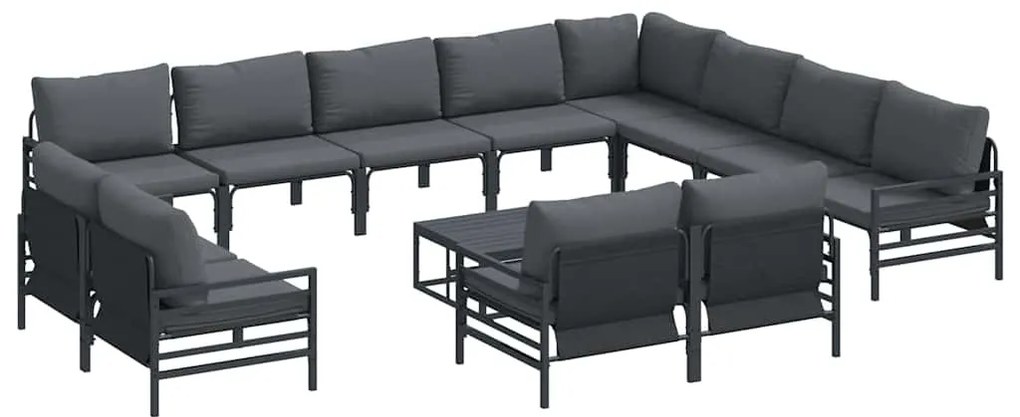 vidaXL Σετ Καναπέ Κήπου 13 pcs Ανθρακί Ατσάλι