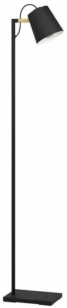 Φωτιστικό Δαπέδου 43614 Lacey 1/E27 Wood Black-Beige Eglo Metal,Wood