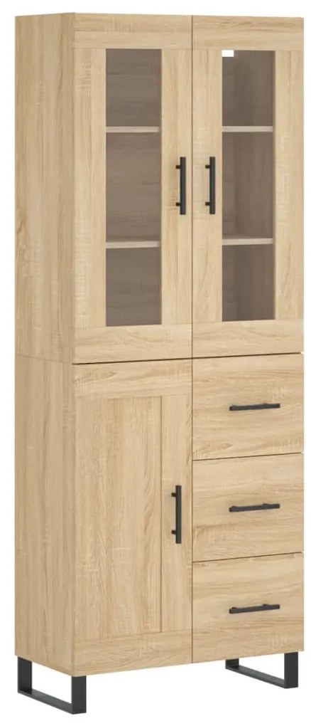 vidaXL Ντουλάπι Sonoma δρυς 69,5 x 34 x 180 εκ. από Επεξεργασμένο Ξύλο