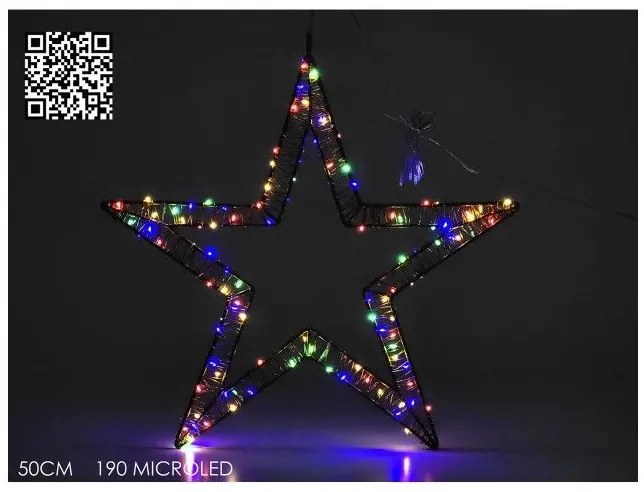 Αστέρι Διπλό 190 Πολύχρωμα Micro LED RGB Φ50cm 06510732 ArteLibre 06510732 Πολύχρωμο