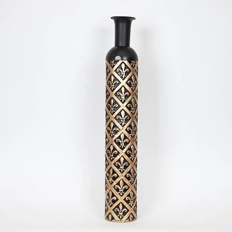 Βάζο Μεταλλικό 752-22051 13x13x81.3cm Black-Gold Estheti Home Metal