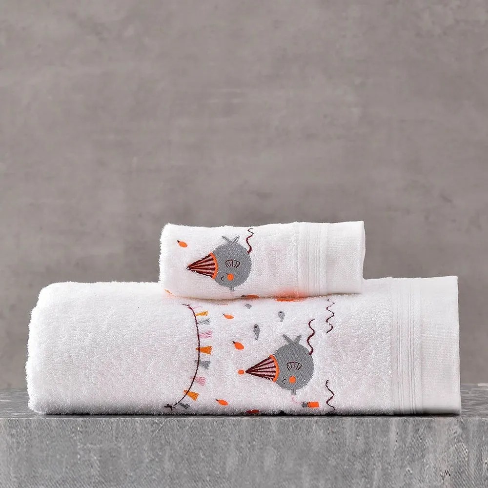 Πετσέτες Παιδικές Σετ 2τμχ Bubbles Orange Ρυθμός Towels Set 100% Βαμβάκι