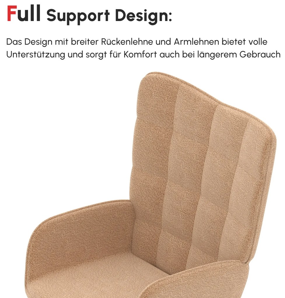 Πολυθρόνα-κουνιστήρα σε ρετρό στυλ, μασίφ ξύλο, πολυθρόνα, πολυθρόνα χαλάρωσης, 98 cm x 71 cm x 101 cm, Καφέ