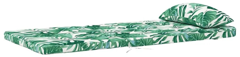 vidaXL Floral με μαξιλάρι 2 pcs Πράσινο