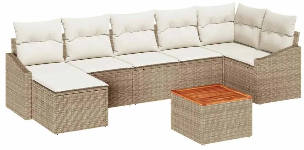 vidaXL Σετ Καναπέ Κήπου 8 pcs Beige, λευκό