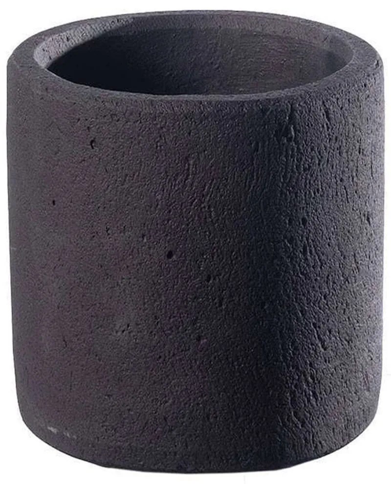 Γλάστρα Τσιμεντένια Κύλινδρος Fysi B-6470-8 30x30x28cm Black Supergreens Τσιμέντο