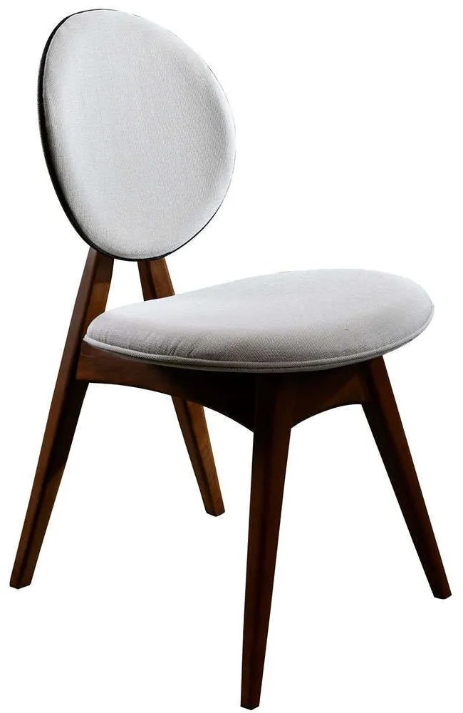Καρέκλα Touch (Σετ 2Τμχ) 998VOW1113 54x55x93cm Walnut-Cream Wood, Fabric