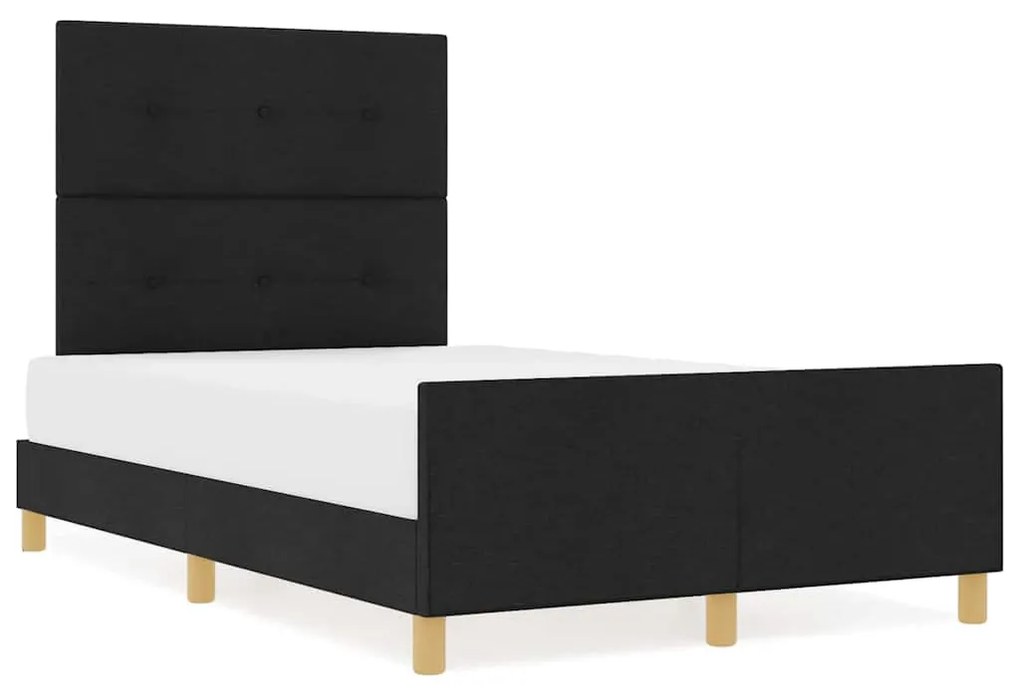 vidaXL Σκελετός Κρεβατιού με κεφαλάρι Μαύρο 120 x 200 cm ύφασμα