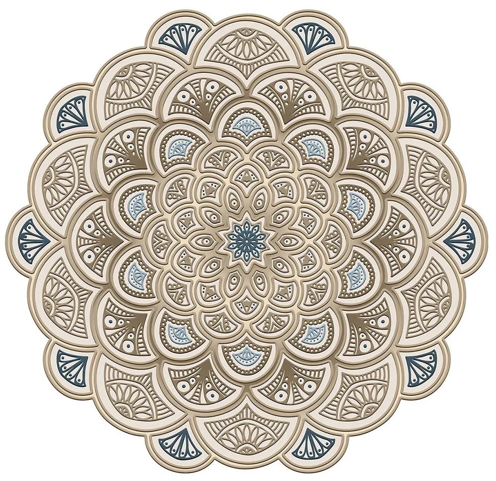 Χαλί Aln600156Kr18 905ANR1923 Cream-Blue Conceptum Hypnose 180X180cm Round