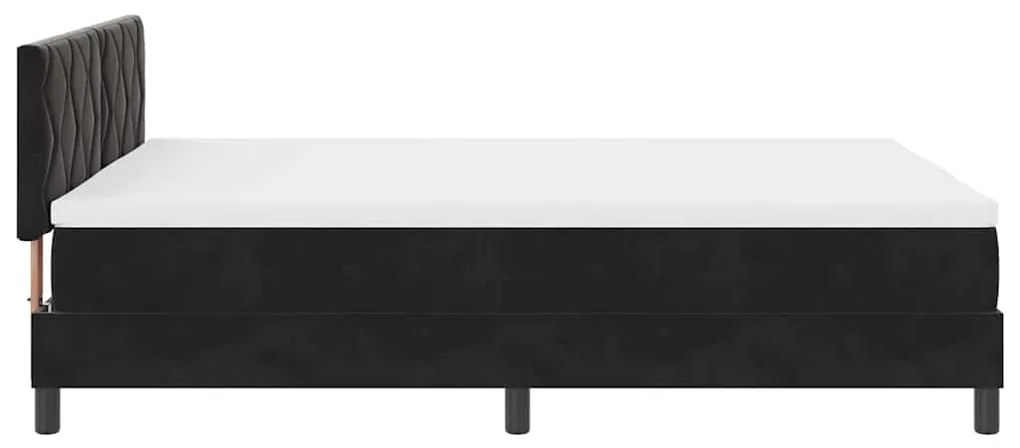 vidaXL Κρεβάτι με ελατήρια με στρώμα Μαύρο 140 x 190 cm Βελούδο