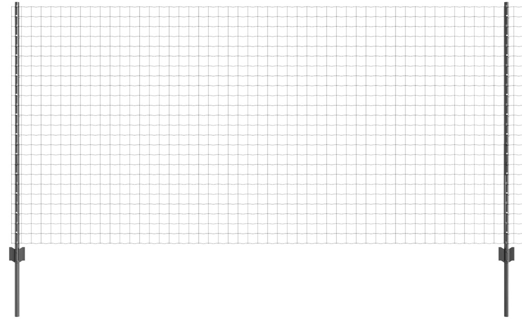vidaXL Euro Fence με 22 U Posts Γκρι 1.2x25 μ Ατσάλι